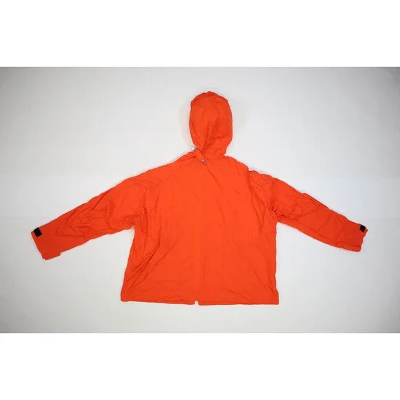 Rag & Bone Penn Windbreaker Jacket Mens Large Orange Hooded Nylon Rain - Picture 6 of 12